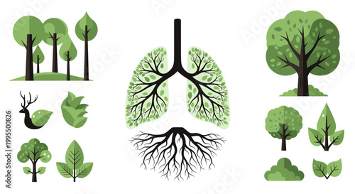A clean, modern illustration conveying nature and growth, perfect for branding, website design, or marketing materials needing a touch of serenity.
