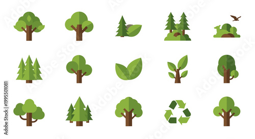 A simple and modern illustration of two stylized green trees, conveying growth, nature, and a sense of calm, suitable for website design or marketing 