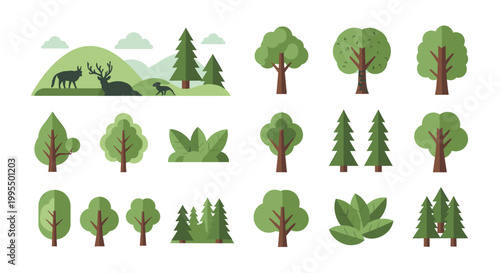 A clean, modern graphic design of stylized trees evokes growth, stability, and a connection to nature – perfect for eco-friendly marketing or website 
