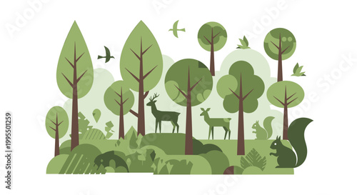 A peaceful, modern illustration of a tree and hill conveys growth and harmony. Perfect for eco-conscious branding, website design, or social media con