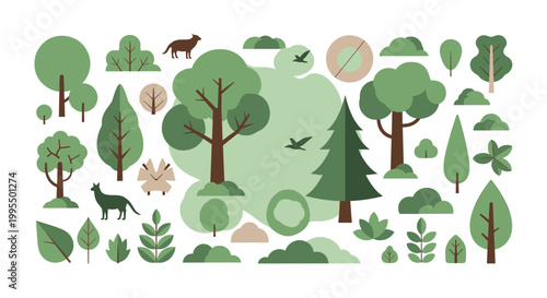 A calming illustration of a tree and leaves, conveying growth, nature, and sustainability. Suitable for eco-friendly marketing or website design.
