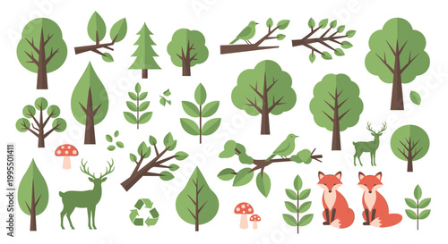 A charming, flat illustration evokes a sense of peaceful nature and gentle growth. Perfect for children’s books, website design, or educational materi