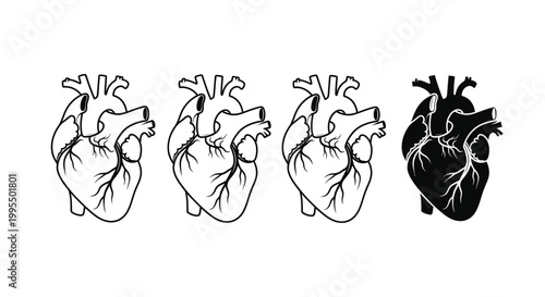 Abstract vector illustration depicting four stylized people celebrating energy and positive emotions
