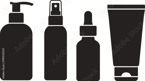 Face Care Cleanser Toner And Moisturizer Icon Set