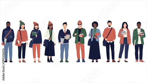 A Comprehensive Illustration Representing Academic Ambition, Peer Collaboration, and the Future of Higher Education