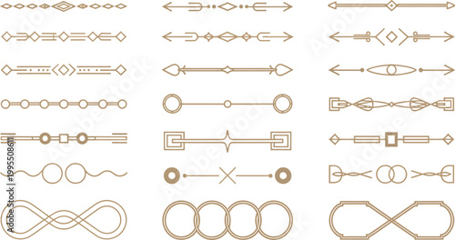 Golden Art Deco Divider Header Set, 1920s Retro Gold Borders and Elegant Decorative Elements, Minimal Luxury Frames for Premium Branding, Vintage Inspired Layouts, and Creative Template Design