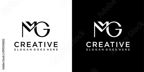 MG or GM initial letter logo design vector template