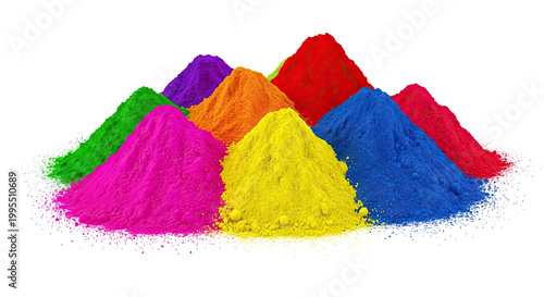 Vibrant Holi Powder Piles