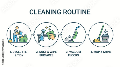 Cleaning Routine Steps Infographic