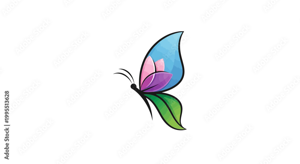 Obraz premium Colorful Butterfly Logo Design