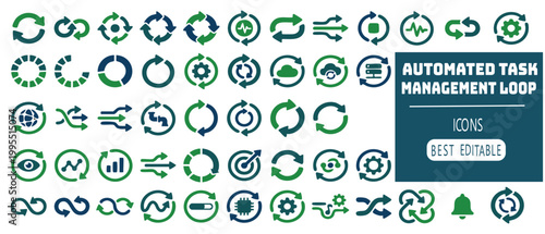 Automated Task Management Loop icons on white background.