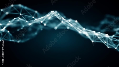 Abstract futuristic network connections lines and dots on dark background