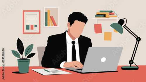 businessman working on computer