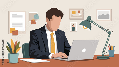 businessman working on laptop