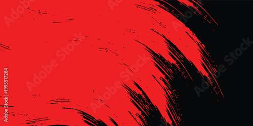 Grunge texture effect background. Distressed rough dark abstract textured. Black isolated on red.