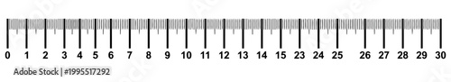 Ruler scale with precise centimeter and millimeter