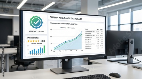 Office Computer Display Showing Business Analytics Dashboard.