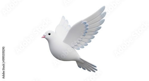 White Dove in Flight