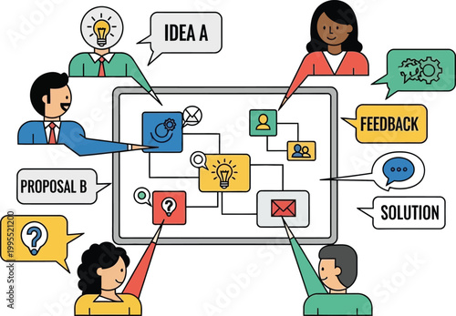 Team Collaboration Idea Generation and Problem Solving Business Meeting