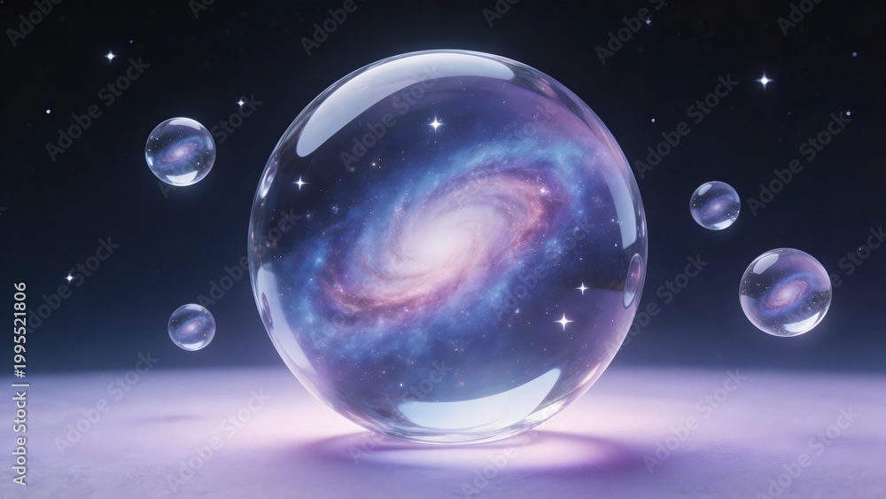 Fototapeta premium Galaxy in glass bubbles
