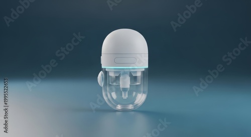Wearable insulin pump 3D render, diabetes medical device visualization, continuous insulin delivery system design, biosensor therapy wearable technology model