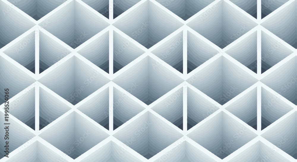Obraz premium Modern Abstract Geometric Pattern with Interlocking Squares and Cubes, Seamless 3D Background Design in Grayscale Tones for Digital and Print Media
