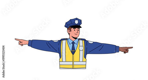 Man wearing safety vest directing traffic.