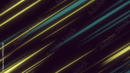 Futuristic abstract with blue and yellow diagonal lines on black