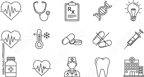 Collection of Plumbing and Pipe System Icons Featuring Valves, Pressure Gauges, Pipes, and Faucets for Construction and Maintenance Designs