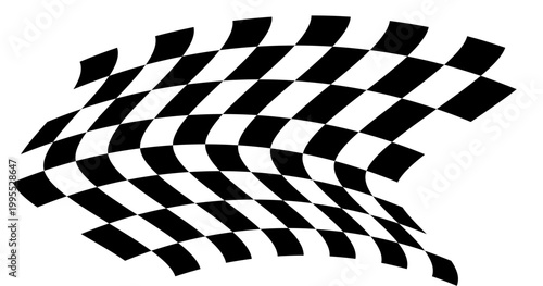 Racing checkered flag waves fast