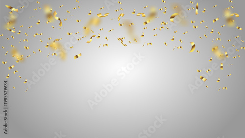 golden confetti flying isolated border