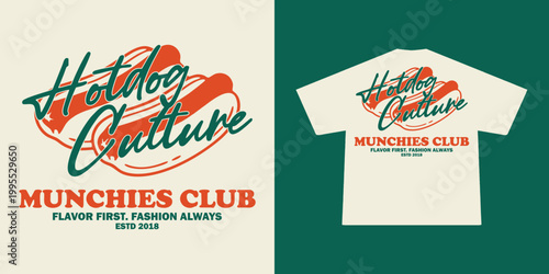 Retro Poster illustration of hotdog Graphic Design for T shirt streetwear and urban style