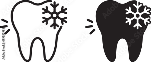 tooth, dental, sensitivity, cold, snowflake, tooth pain, dental care, oral health, dentist, clinic, healthcare, medical, hygiene, teeth, gum, enamel, cavity, dental icon, 