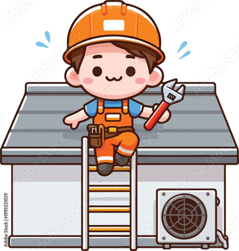 Kawaii AC Technician Character