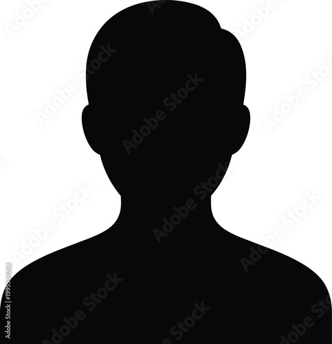 Generic human head profile silhouette for user account and identity icon.