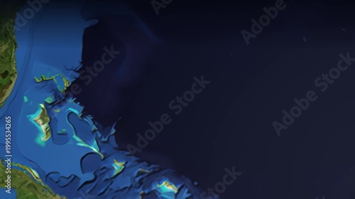 Animated Flight Path Map from Miami USA to Mexico City Mexico