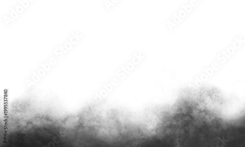 Dark Black Smoke Bottom Edge Overlay Isolated