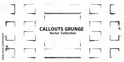 Collection of grunge style callout boxes and vector design elements
