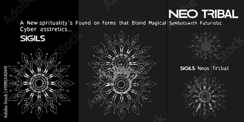 Neo tribal sigils a blend of magical symbols and futuristic aesthetics