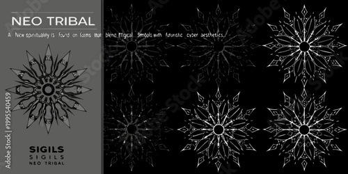 Neo tribal sigils a blend of magical symbols and futuristic aesthetics