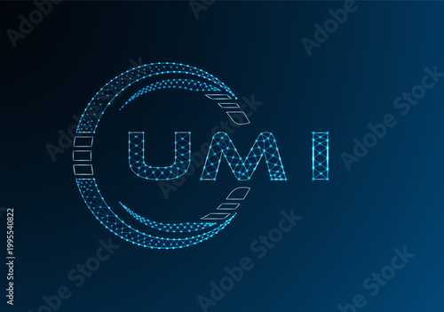 Foto UMI low poly letter logo vector design