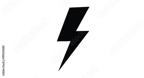 Free Download Simple black lightning bolt illustration on a plain white background - GFXLoad