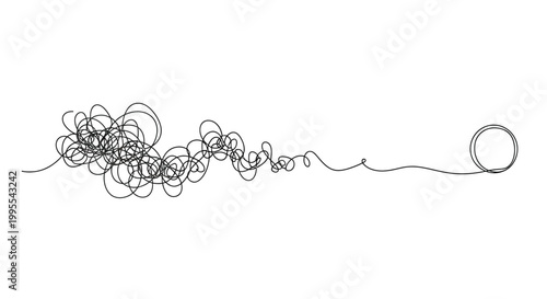 Photos Messy tangled line to simple circle problem solving art