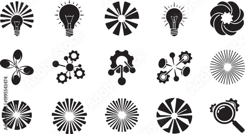 Creative Ideas and Innovation Concepts Icon Set