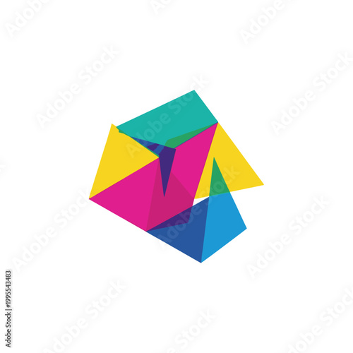 Free Download Abstract Geometric Shape, Colorful Low Poly Design - GFXLoad