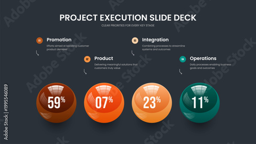 Colorful Planning 4 Option Diagram Slide Template. Creative Review Four Element Graph Presentation Design. Modern Solution Frame Layout Vector Illustration.