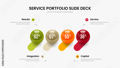 Medical Innovation 4 Element Infographic Slide Design. Market Launch Presentation Template Vector Illustration. Modern Briefing Four Step Chart Slideshow Layout.