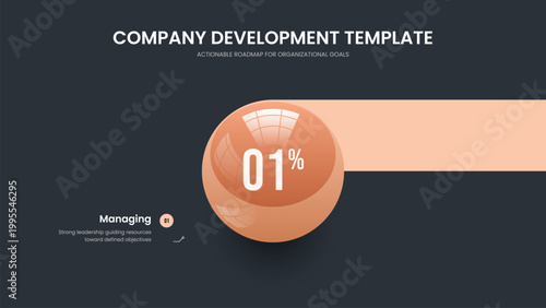 Visual Briefing Frame Layout Vector Illustration. Company Report 1 Option Infographic Slideshow Design. Clean Analysis One Element Diagram Slide Template.