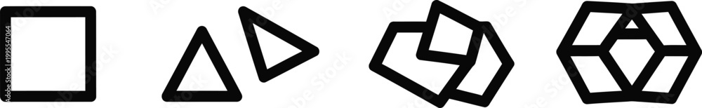 Obraz premium Geometric Shapes Collection: Square, Triangles, Hexagons, Abstract Design