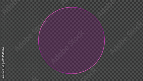 Purple Liquid Glass Light Frame Button and HUD Interface Isolated on Transparent Background